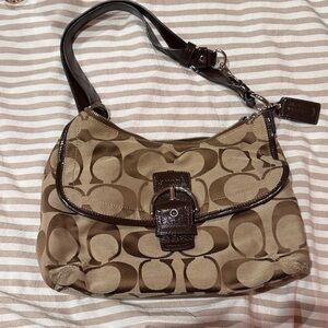 Coach Tan and Brown Shoulder Bag with matching wallet